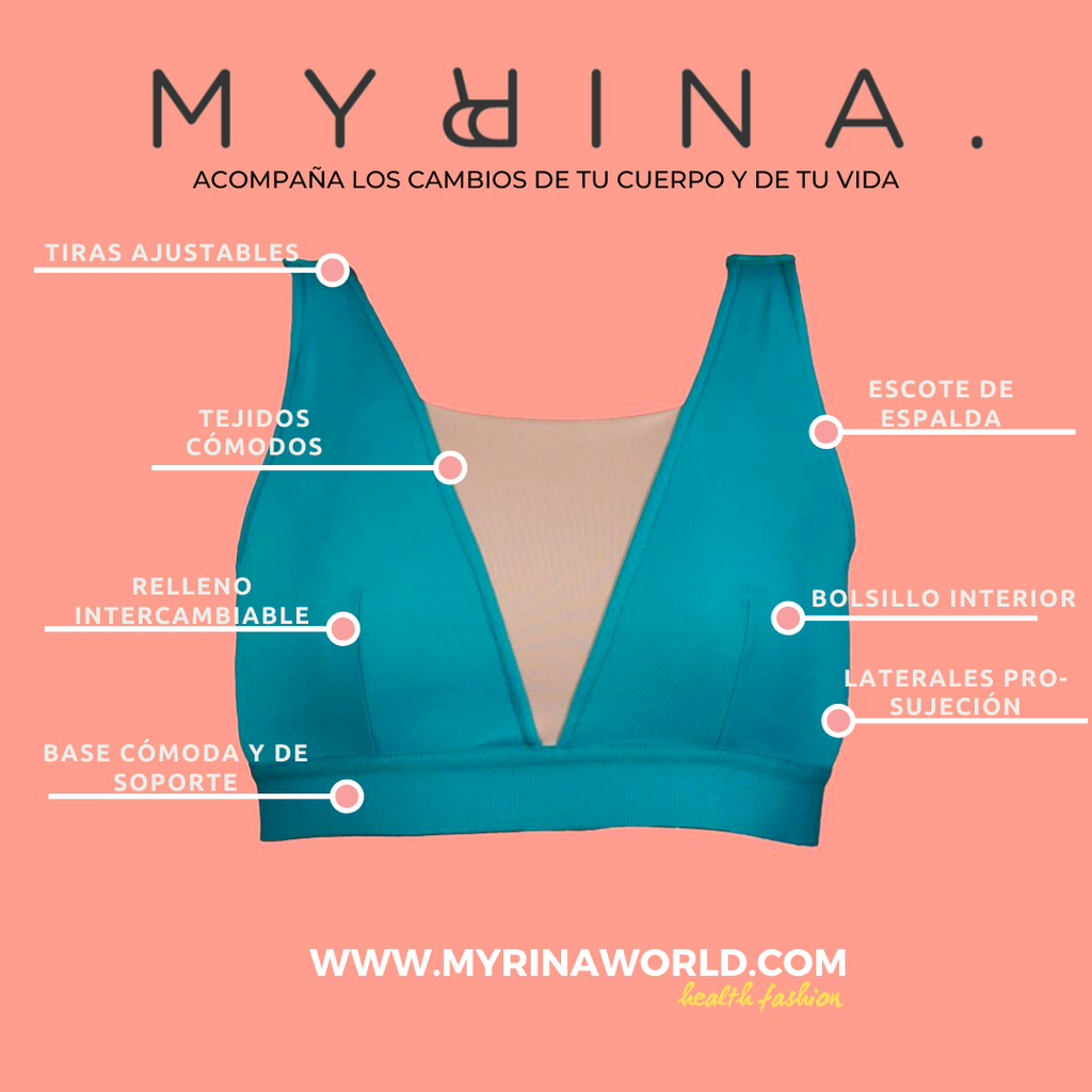 Myrina sujetadores inclusivos con bolsillos interiores cáncer de mama mastectomía prótesis externa ropa interior inclusiva